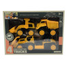 Pack de 4 Camions de Construction - Jouets Résistants pour Petits Bâtisseurs