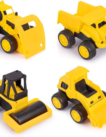 Pack de 4 Camions de Construction - Jouets Résistants pour Petits Bâtisseurs
