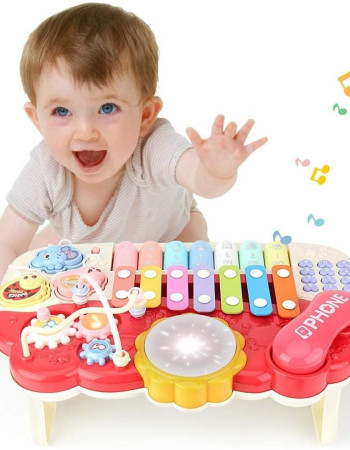 Piano Musical Multifonction pour Bébé - Éveil Musical Complet (rose)