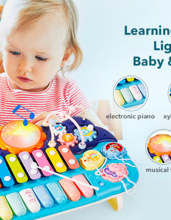 Piano Musical Multifonction pour Bébé - Éveil Musical Complet (bleu)