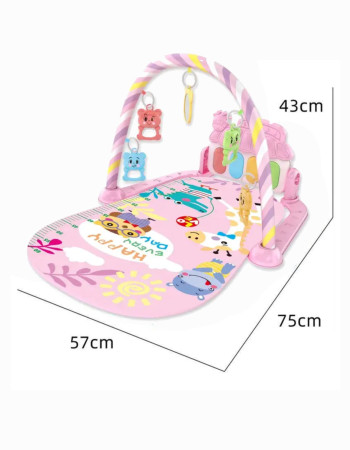 Tapis musical d'éveil et d'activité piano pour bébé rose