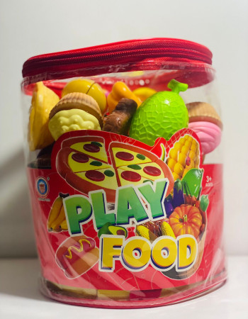 Jouet alimentaire éducatif à scratch avec pizza, fruits et légumes