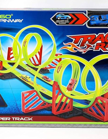 Circuit Super Track Racing 360° – 38 pièces de course pour enfants, 700 cm de piste