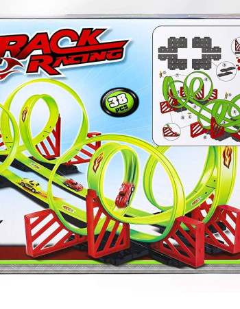 Circuit Super Track Racing 360° – 38 pièces de course pour enfants, 700 cm de piste