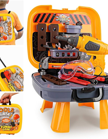 Valise Outils 4 en 1 – 35 Pièces de Bricolage pour Enfants