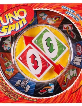Jeux de Société,Mattel jeux UNO SPIN, jeu de société Spin, licence cartes à jouer, jeu et jouets de fête, Jeu de cartes avec plateau