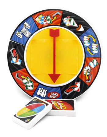 Jeux de Société,Mattel jeux UNO SPIN, jeu de société Spin, licence cartes à jouer, jeu et jouets de fête, Jeu de cartes avec plateau