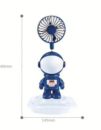 Ventilateur Rieur Astronaute 3-en-1 – Lumière, Support Téléphone & Rechargeable