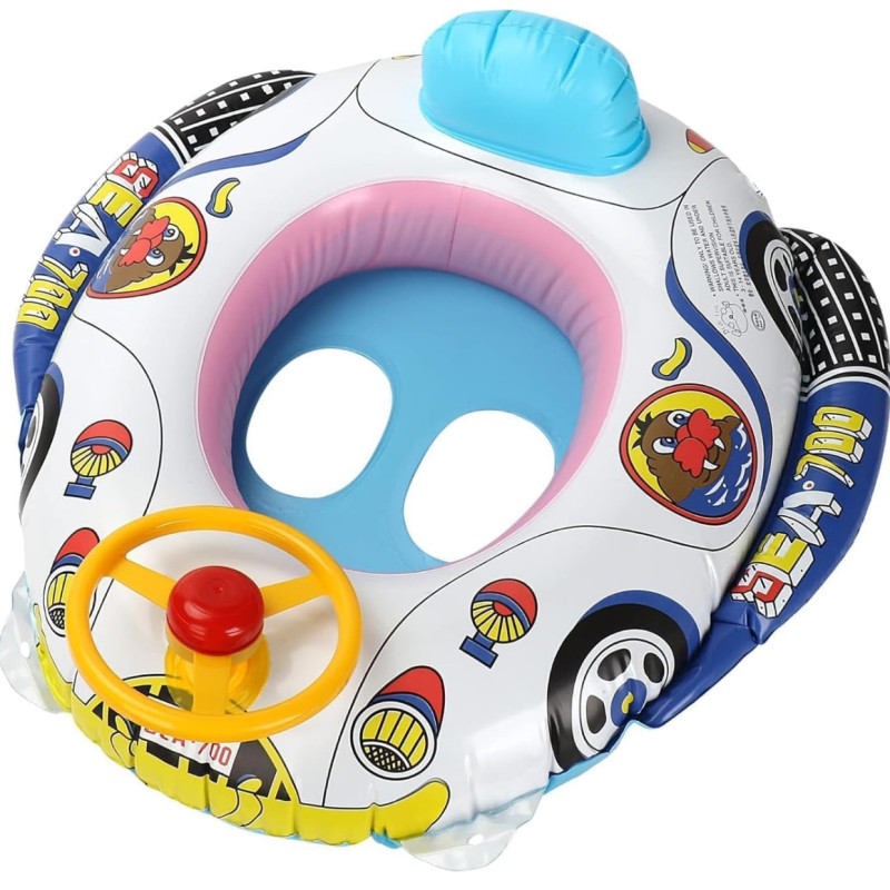 Bouée de natation pour enfant en forme de voiture avec volant