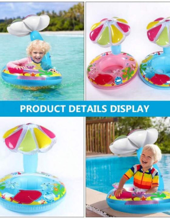 Bouée gonflable pour bébé avec pare-soleil intégré