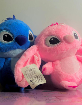 2 peluches Stitch et Angel 20 cm