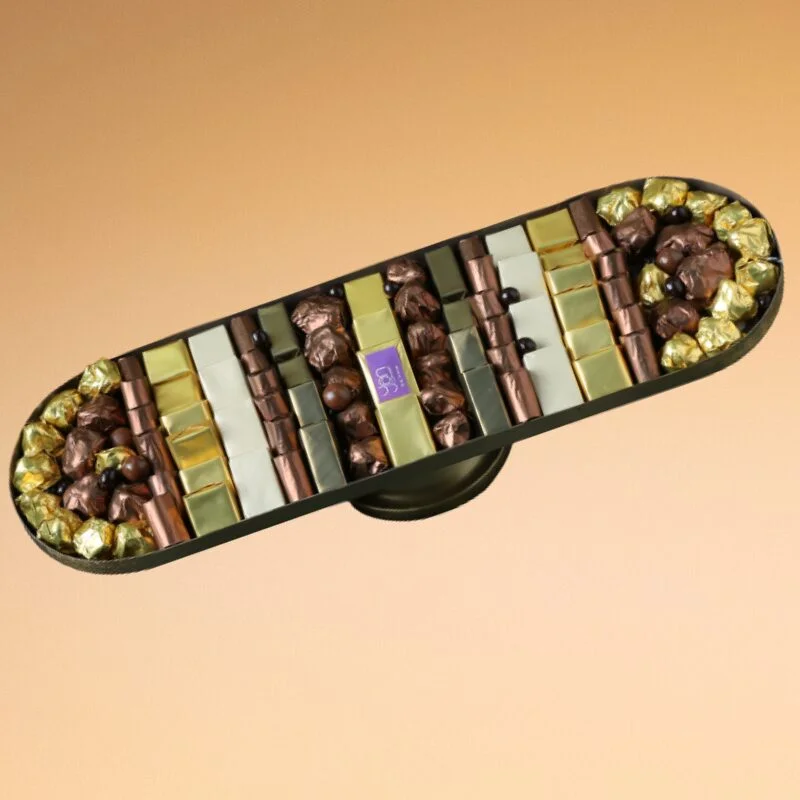 Support En Métal Pied Doré-Le Magnifique -Chocolat