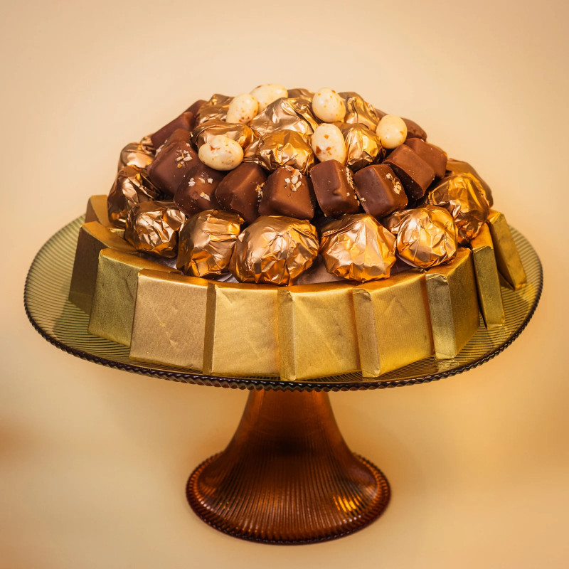 Coupe Emeraud à Pied Gold P- Chocolat