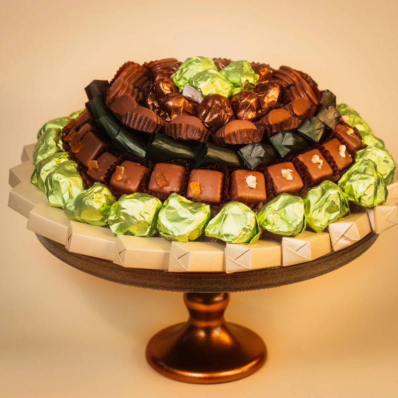 Coupe Emeraud à Pied Gold- Chocolat