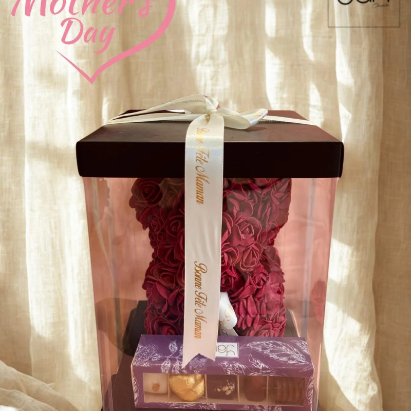 Ours en Fleurs et boite Chocolats -fête des mères