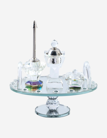 Pack Cristal Elegance Rond avec Support Silver