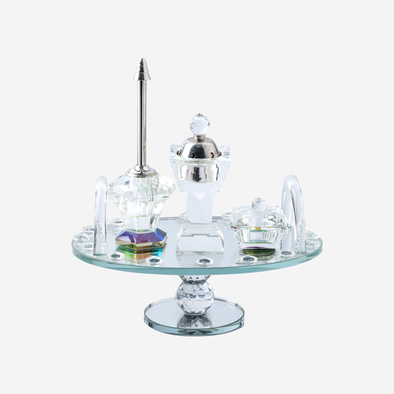 Pack Cristal Elegance Rond avec Support Silver