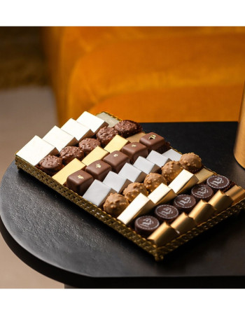 Plateau chocolat Rectangle XL- Doré