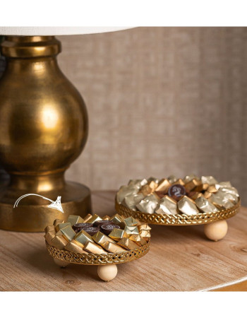 Plateau chocolat rond - Doré - PF