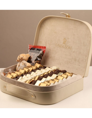 Valise chocolat beige- Unisexe - GF