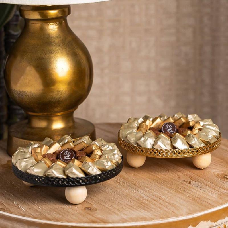 Plateau chocolat rond - Noir