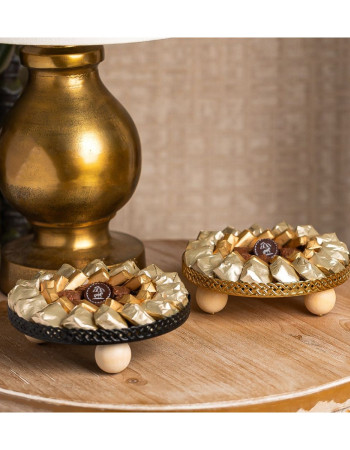 Plateau chocolat rond - Doré