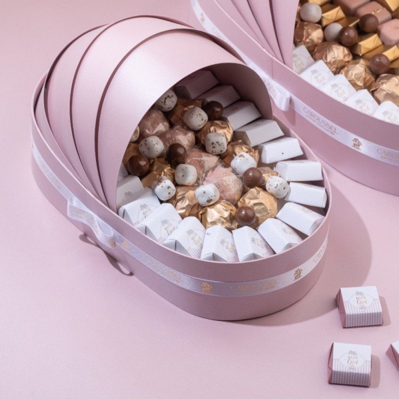 Couffin Chocolat - Moyen Rose