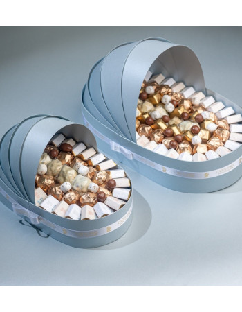 Couffin Chocolat -Moyen Bleu ciel