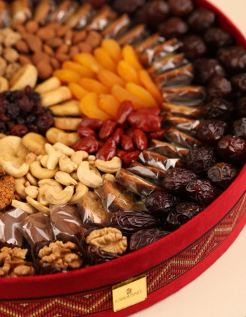 Plateau Festif Rouge - Chocolat & Fruits secs