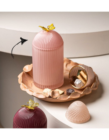 Bonbonnière Papillon chocolat - Rose GF