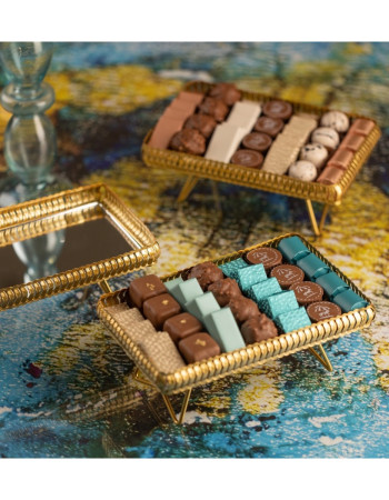 Coupe rectangle Doré - cadeau chocolat