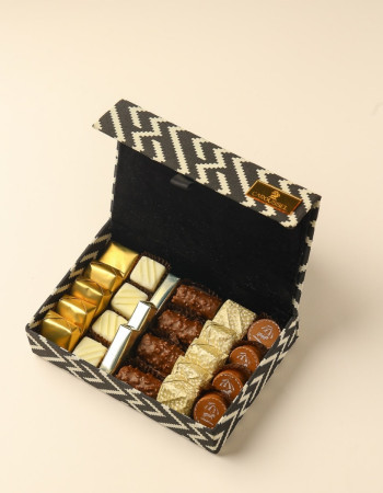 Boite chocolat -Blanc et noir M