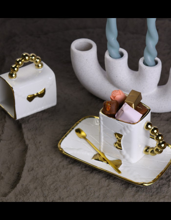 Tasse Sac - Chocolat - Blanche