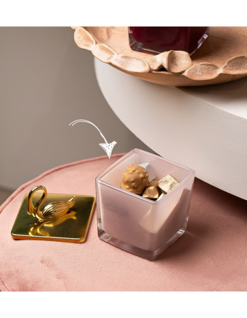 Bonbonnière Cygne chocolat - rose