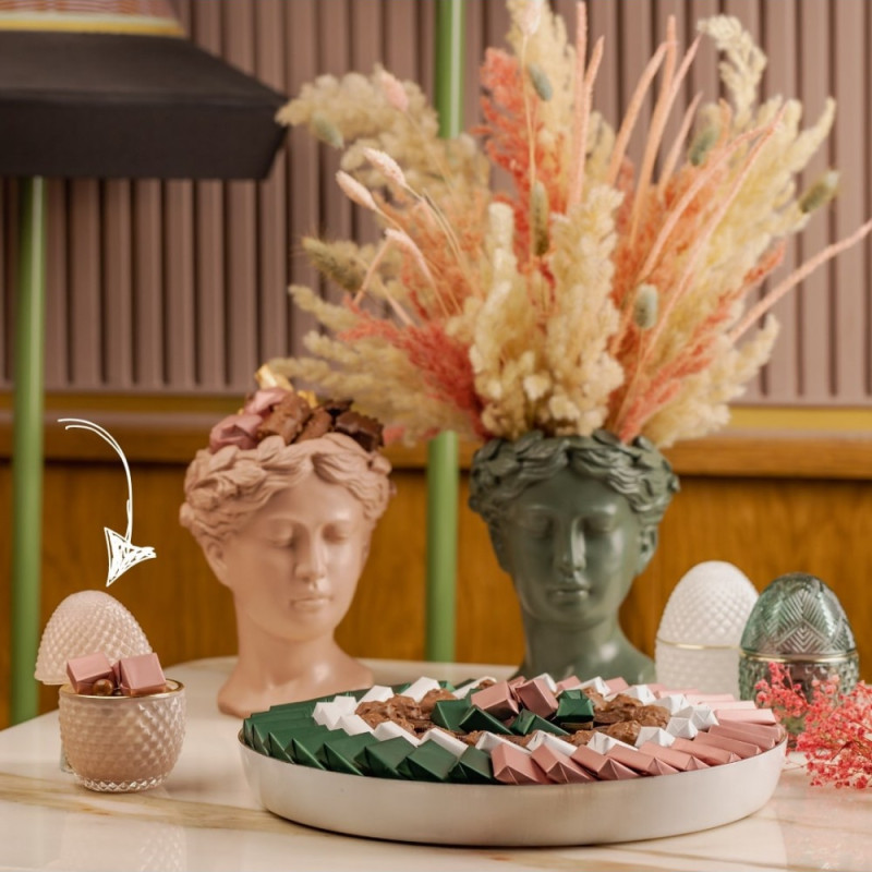 Oeuf déco chocolat - Rose