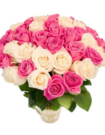 Roxane – 40 Roses Blanches & Roses