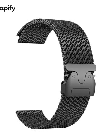 Bracelets Milanaise en Acier Inoxydable Noir