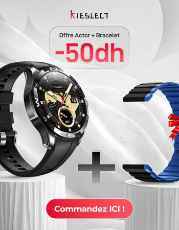 Kieslect Actor Smartwatch with GPS+5ATM and Stunning Ceramic Bezel (OFFRE LIMITEE)
