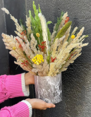 Composition séchée nude verdure