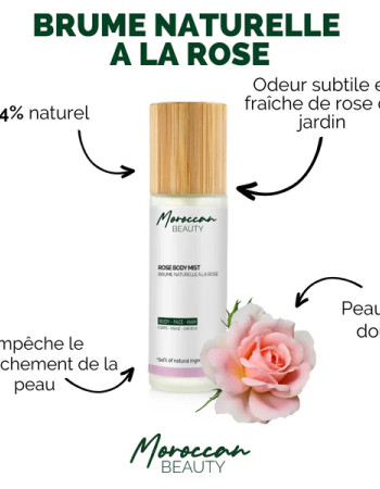 Brume naturelle à la rose - +94% naturel